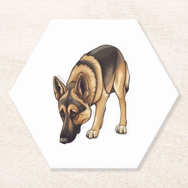Porta-copo De Papel Rastreamento de german shepherd (Frente)