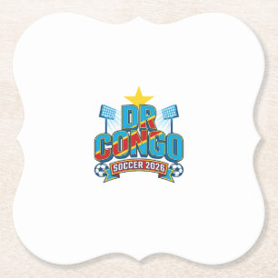 Porta-copo De Papel RD Congo Futebol 2026 Futebol Negrito País Tipogra