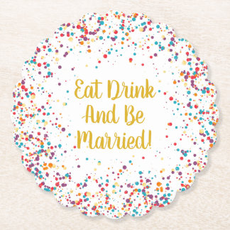 Porta-copo De Papel Recepção de Casamento Comer Beber e Ser Casado