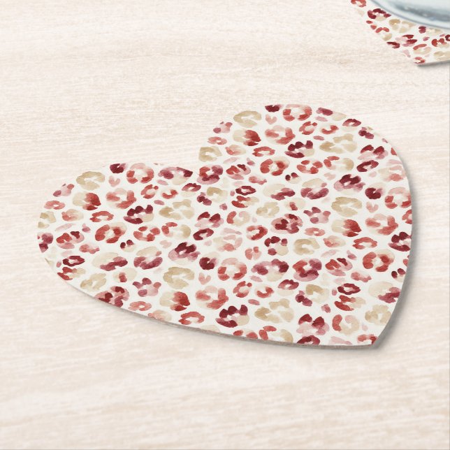 Porta-copo De Papel Red Cream Leopard Animal Print (Angular)