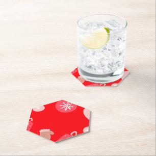 Porta-copo De Papel Red Felry Christmas Ornakes Snowflakes Luvas