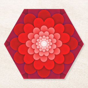 Porta-copo De Papel Red Floral Mandala-58566
