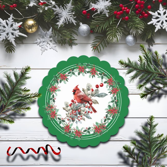 Porta-copo De Papel Red Mockingbird Poinsettia Green (Criador carregado)