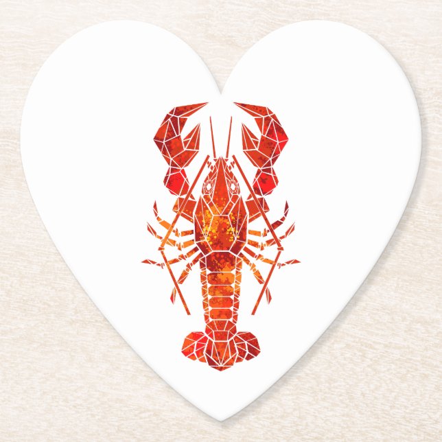 Porta-copo De Papel Red polygonal lobster (Frente)