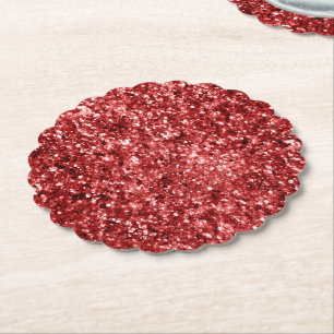 Porta-copo De Papel Red Sparkle Glitz