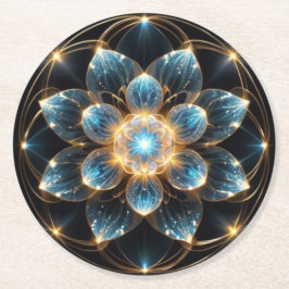 PORTA-COPO DE PAPEL REDONDO 輝く青い花(曼陀羅)