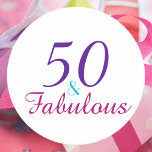 Porta-copo De Papel Redondo 50 e Fabuloso Púrpura Azul Rosa de Aniversário<br><div class="desc">Você está planejando uma festa de aniversário do tema 50 e fabulosa para a aniversariante especial em sua vida? Esta porta copos de aniversário diz 50 e Fabuloso em rosa,  azul e roxo.</div>
