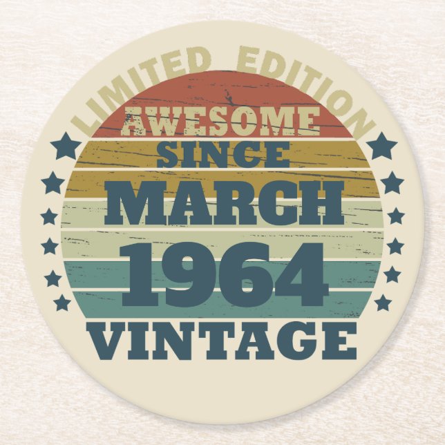 Porta-copo De Papel Redondo 60 presentes de aniversário personalizados (Frente)