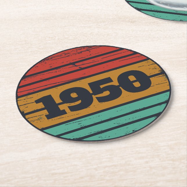 Porta-copo De Papel Redondo 75 anos de idade personalizados (Angulado)