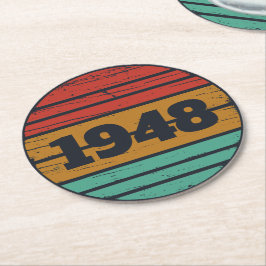 Porta-copo De Papel Redondo 75 anos de safra personalizada