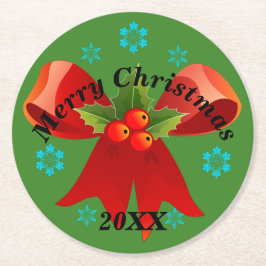 Porta-copo De Papel Redondo A Porta copos do Festa de Natal (Fita de Natal Ver