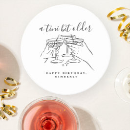 Porta-copo De Papel Redondo A Tini Bit Older White Hand Drawn Birthday Party