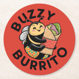 Porta-copo De Papel Redondo Abeja Engraçada do Burrito Zumbante