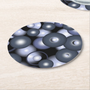 Porta-copo De Papel Redondo Abstrato de Arte Orbital do Círculo Concentrado Gl