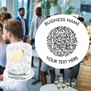 Porta-copo De Papel Redondo Adicione sua própria varredura de código QR redond