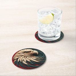 Porta-copo De Papel Redondo Águia Majestosa Emerge de Circular 