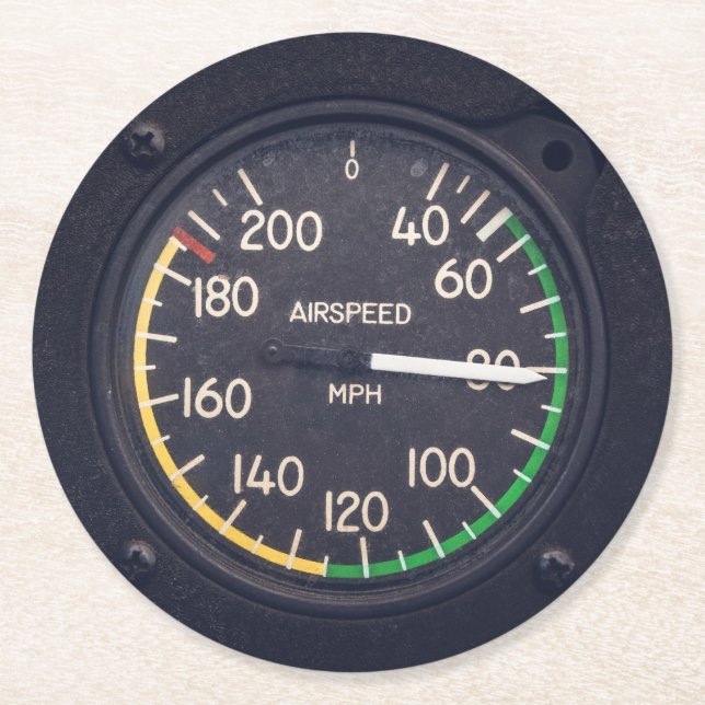 Porta-copo De Papel Redondo Airspeed Gauge (Frente)