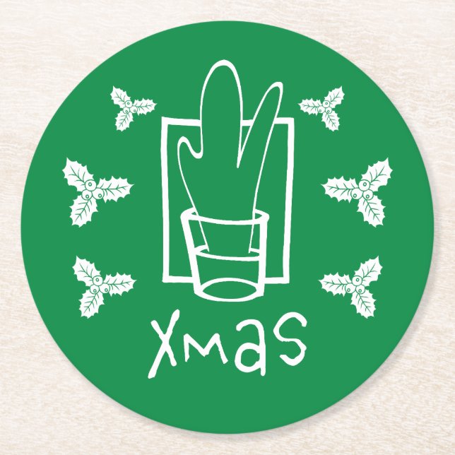 Porta-copo De Papel Redondo Alegre Natal Christmas Coaster (Frente)