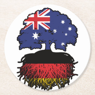 Porta-copo De Papel Redondo Alemanha Austrália Australiana Raízes de Árvore
