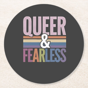 Porta-copo De Papel Redondo Ally do Mês do Orgulho LGBT Sem Preto e Queer