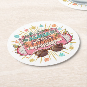 Porta-copo De Papel Redondo Aloha é Minha Palavra Favorita que Começa com F