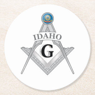 Porta-copo De Papel Redondo Alojamento de Freemasonry do Estado de Idaho