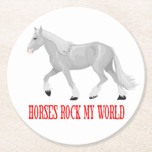 Porta-copo De Papel Redondo Amante de Cavalos Fofo Fazendão Western Equestre