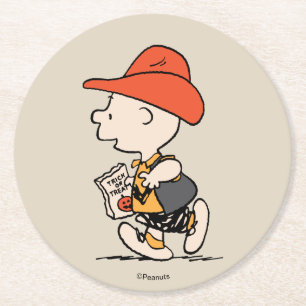 Porta-copo De Papel Redondo Amendoins Charlie Brown Cowboy Halloween