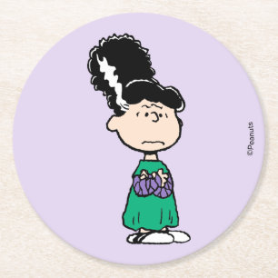 Porta-copo De Papel Redondo Amendoins Lucy Noiva de Frankenstein Halloween