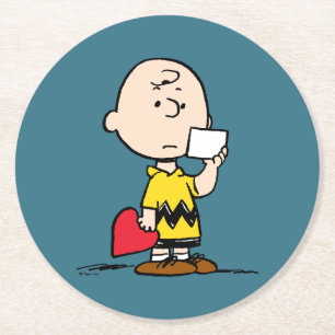 Porta-copo De Papel Redondo Amendoins Namorados Charlie Brown Dia de os namo