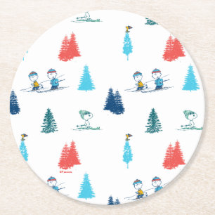 Porta-copo De Papel Redondo Amendoins Pele de inverno o padrão das manchas