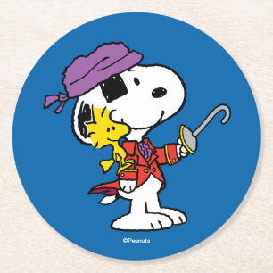 Porta-copo De Papel Redondo Amendoins  Piratas Snoopy & Woodstock
