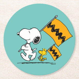 Porta-copo De Papel Redondo Amendoins   Sinalizadores de Snoopy & Woodstock