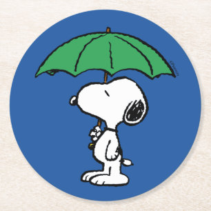 Porta-copo De Papel Redondo Amendoins Snoopy Green Umbrella