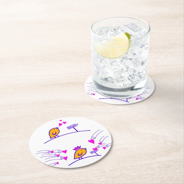 Porta-copo De Papel Redondo AMOR ECHO - Pássaros Cômicos Tweetlercools 3 (Insitu)