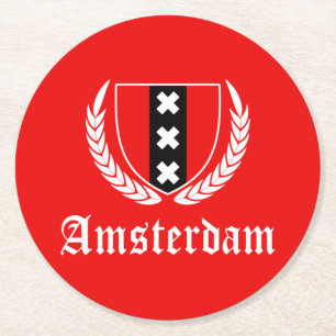 Porta-copo De Papel Redondo Amsterdam Crest