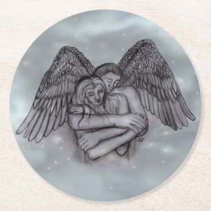 Porta-copo De Papel Redondo Angel Eros no Amor