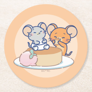 Porta-copo De Papel Redondo Anime Tuffy e Jerry Cheesecake