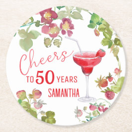 Porta-copo De Papel Redondo Aniversário do Milestone para 50 Anos
