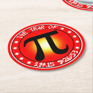 Porta-copo De Papel Redondo Ano do Pi 3/14/15 9:26:53