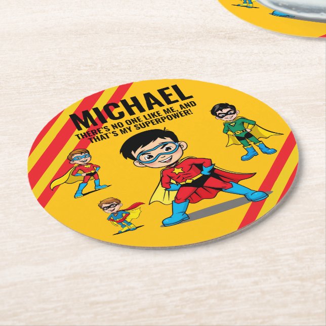 PORTA-COPO DE PAPEL REDONDO ANTI-STRESS KIDS HERO SUPERHERO POWER TEAM (Angulado)