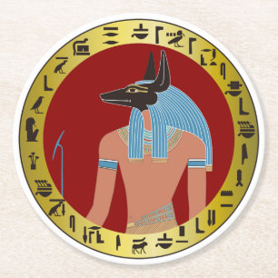 Porta-copo De Papel Redondo Anubis, Deus Egípcio