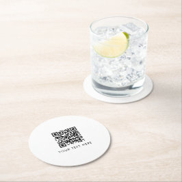 Porta-copo De Papel Redondo Anúncios de código QR de site de empresa digitaliz