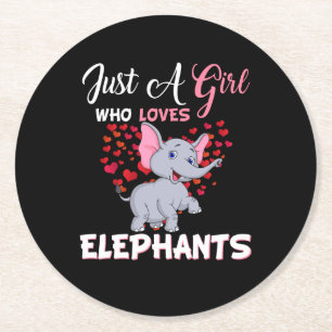 Porta-copo De Papel Redondo Apenas Uma Menina Que Ama Os Presentes Dos Elefant