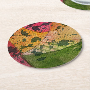 Porta-copo De Papel Redondo Aquarela E Abstrato de Ink Expressionismo Arte