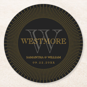 Porta-copo De Papel Redondo Art deco de Gatsby que Wedding a cor feita sob