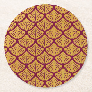 Porta-copo De Papel Redondo Art Deco Scales da Sereia - Magenta