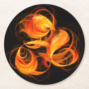Porta-copo De Papel Redondo Arte abstrata Fireball