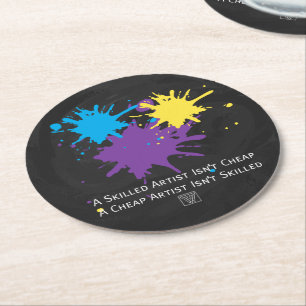 Porta-copo De Papel Redondo Arte Não É Barata