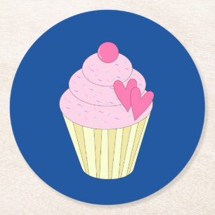 Porta-copo De Papel Redondo Azul escuro ilusima